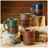 Pendleton Ceramic Mugs 4 Piece Set Camp Stripe Matte