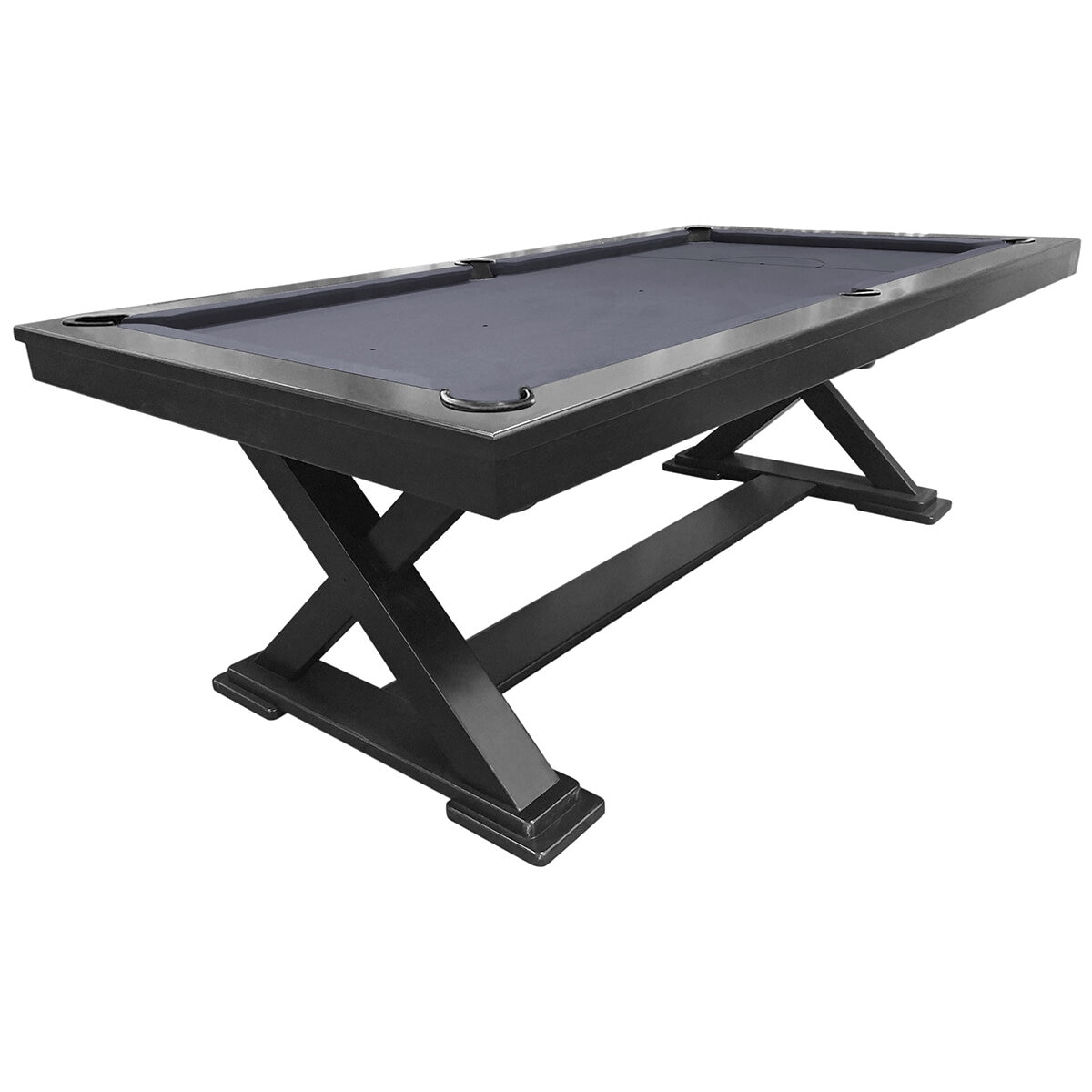 All Table Sports Southern Cross 8ft Pool Table Black Wood Charcoal Felt