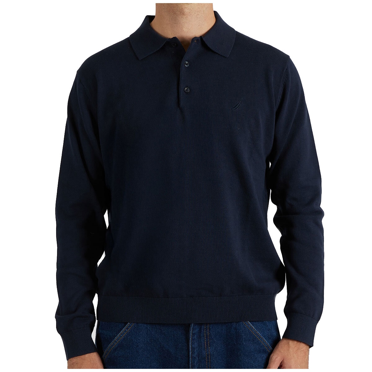 Nautica Long Sleeve Knit Polo Nautica Long Sleeve Knit Polo