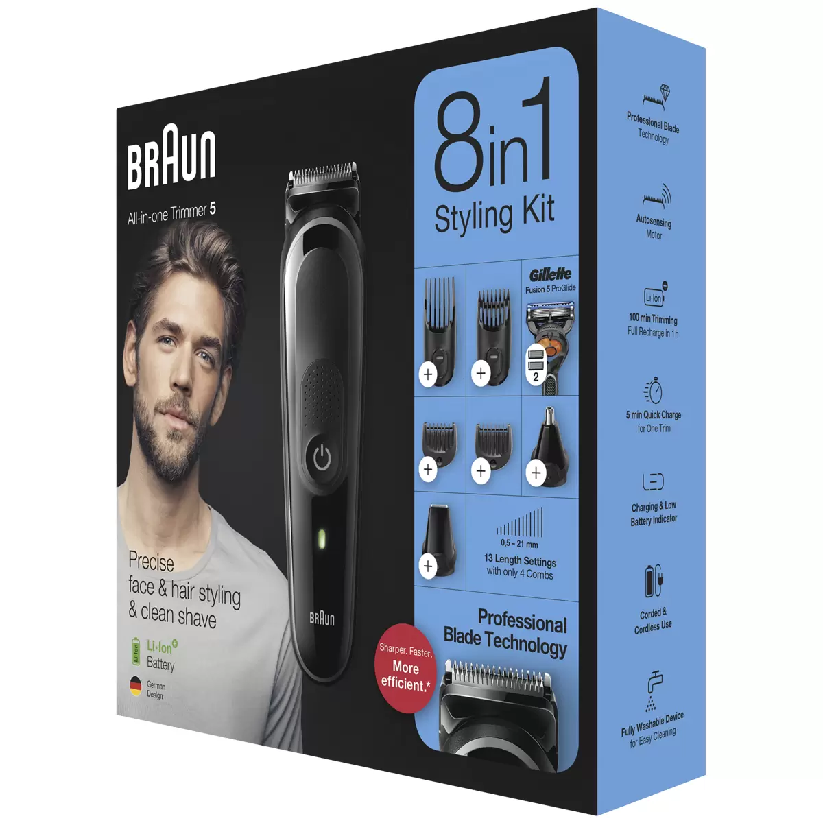 Braun 8 in 1 Hair Trimmer Set MGK5260