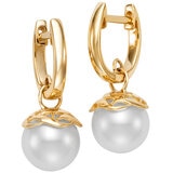 14KT Yellow Gold 9.0-9.5mm Cultured Freshwater Pearl Earring