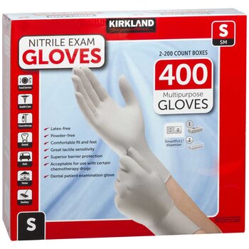 Kirkland Signature Nitrile Exam Gloves Small 2 x 200 Count