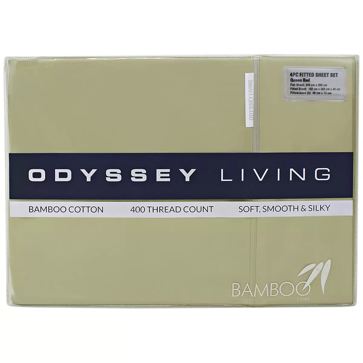 Odyssey Living 400TC Bamboo 4 Piece Sheet Set Queen