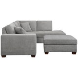 Thomasville Miles Fabric Sectional with Ottoman Grey