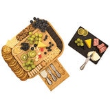 Carrara Bamboo Cheese Board With Stainless Steel Knives Carrara Bamboo Cheese Board With Stainless Steel Knives