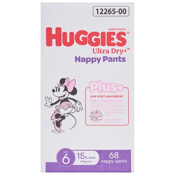 Costco - Huggies Girls' Ultra Dry Nappy Pants Plus Size 6 68 Nappy Pants