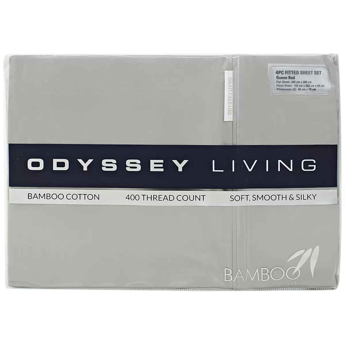 Odyssey Living 400TC Bamboo 4 Piece Sheet Set Queen