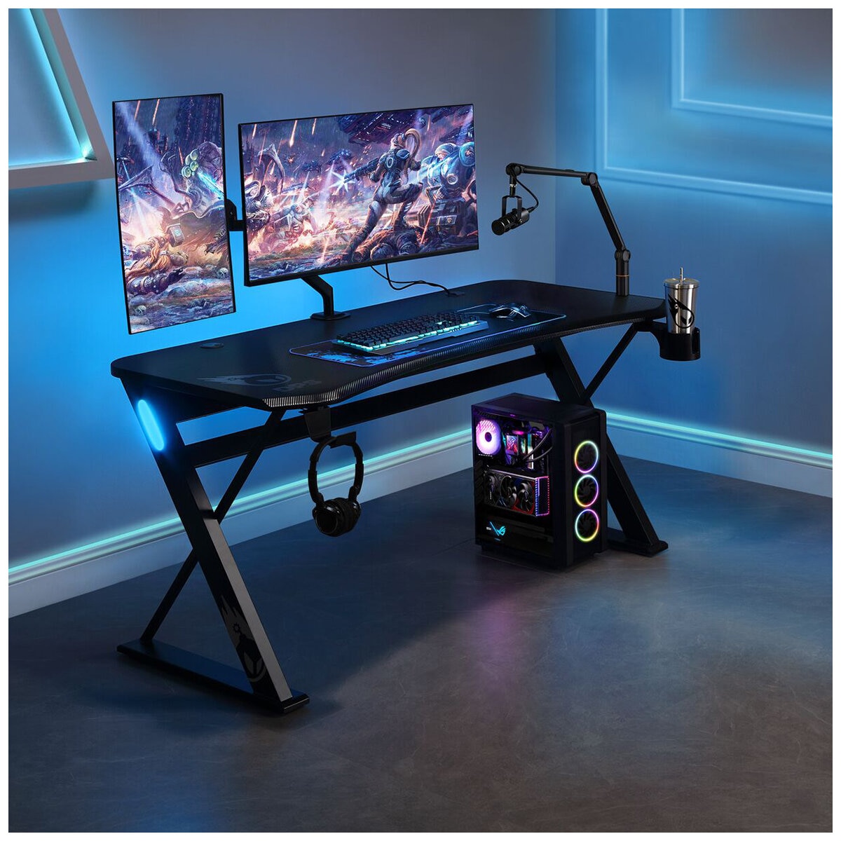 Bayside Furnishings Radius 151 cm DPS Gaming Desk CSC60GD-1