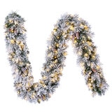 Glitter Flocked Garland with LED lights