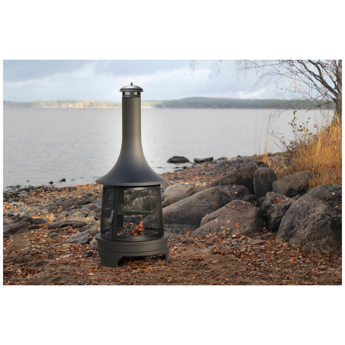 Hello Outdoors Chiminea with Cooking Grill