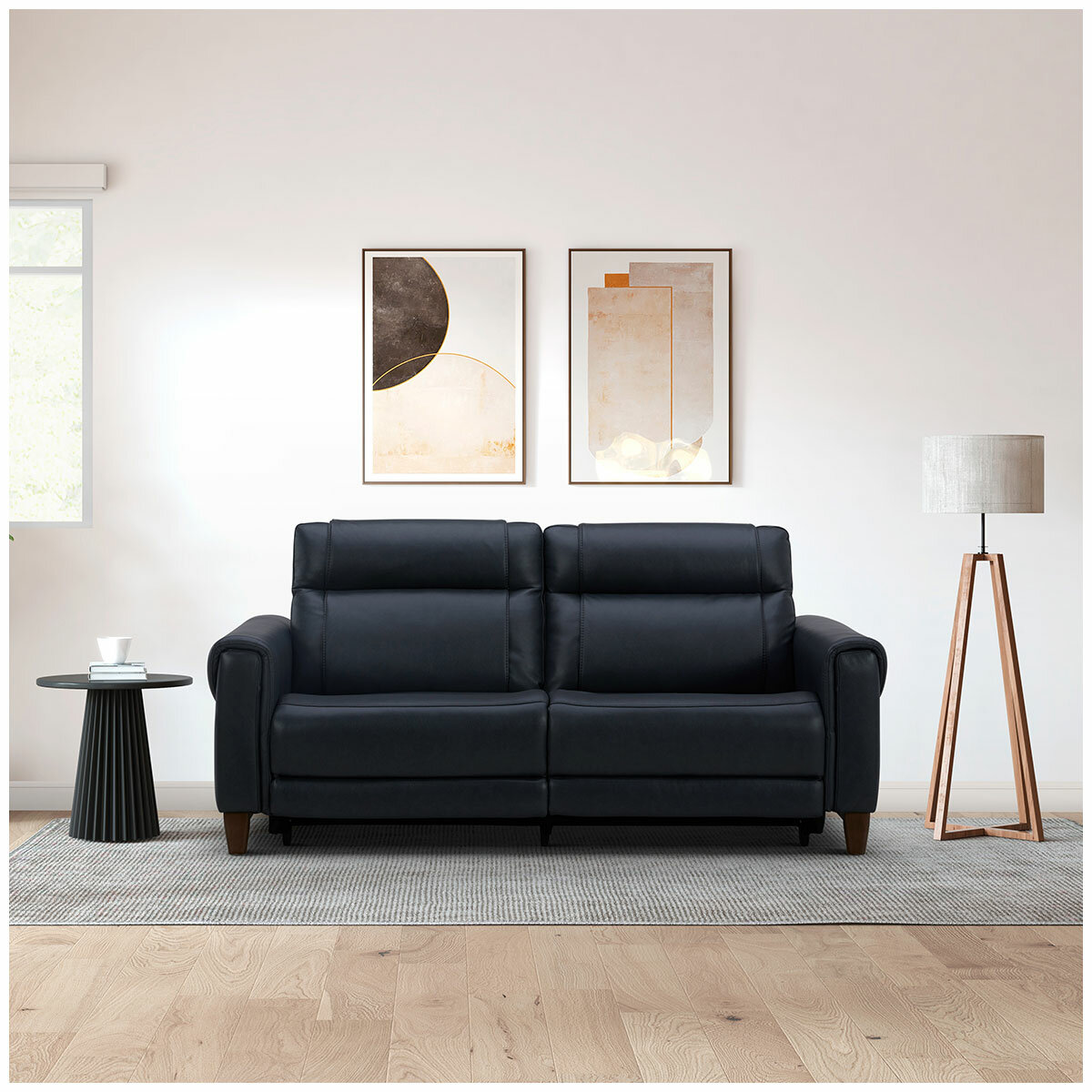 Aiden & Ivy Leather Power Reclining Sofa With Power Headrests Aiden & Ivy Leather Power Reclining Sofa With Power Headrests