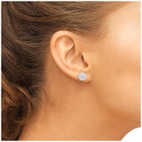 18KT WG 0.40CTW Diamond Sapphire Centre Earrings/