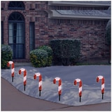 Candy Cane Lawn Stakes Set of 6