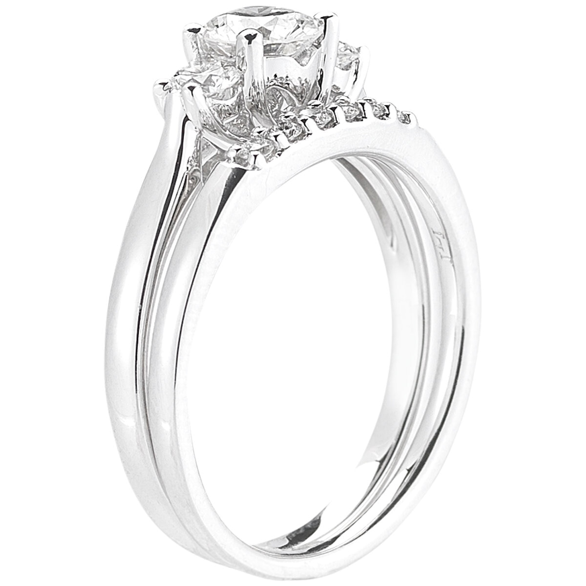 Platinum 1.00CTW Diamond Bridal Ring Set 0.62CTW Centre