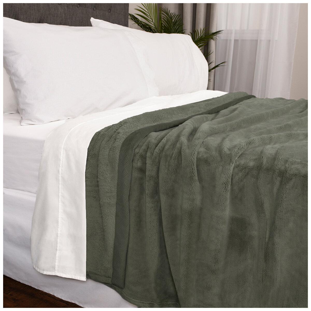 Kirkland Signature Plush Blanket Queen Green