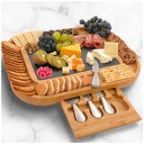 Carrara Bamboo Cheese Board With Stainless Steel Knives Carrara Bamboo Cheese Board With Stainless Steel Knives