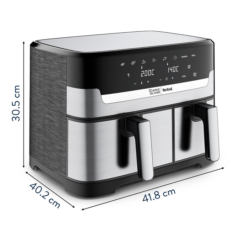 Jamie Oliver By Tefal Dual Drawer Air Fryer EY905J Jamie Oliver By Tefal Dual Drawer Air Fryer EY905J