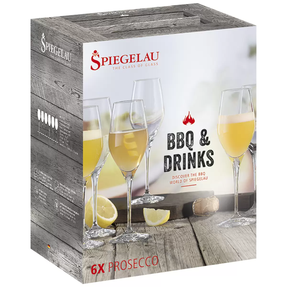 Spiegelau BBQ Drinks Prosecco Glass 6 Piece Set