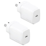 Cygnett Powerplus 25W USB-C Wall Charger Twin Pack White CY5173PDWCH Cygnett Powerplus 25W USB-C Wall Charger Twin Pack White CY5173PDWCH