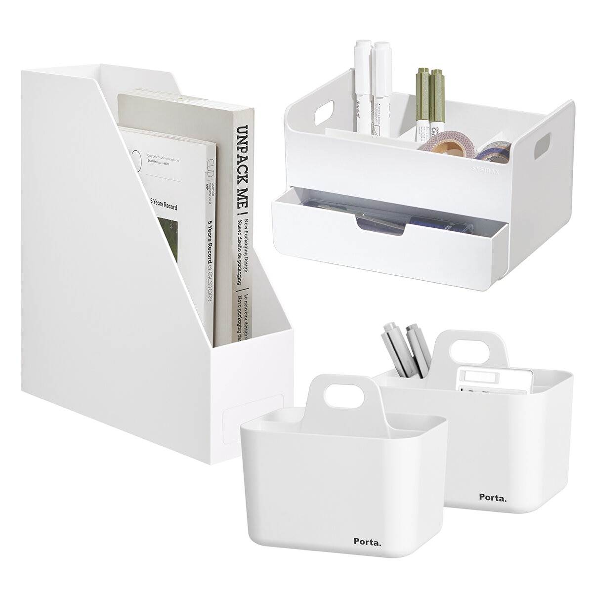 Litem Desk Organiser Set White