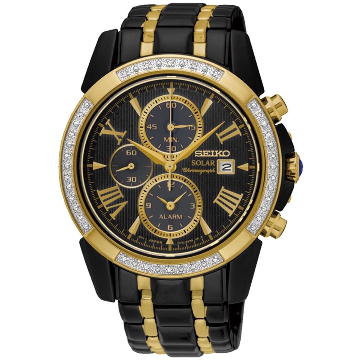Introducir 36+ imagen seiko black and gold watch - Abzlocal.mx