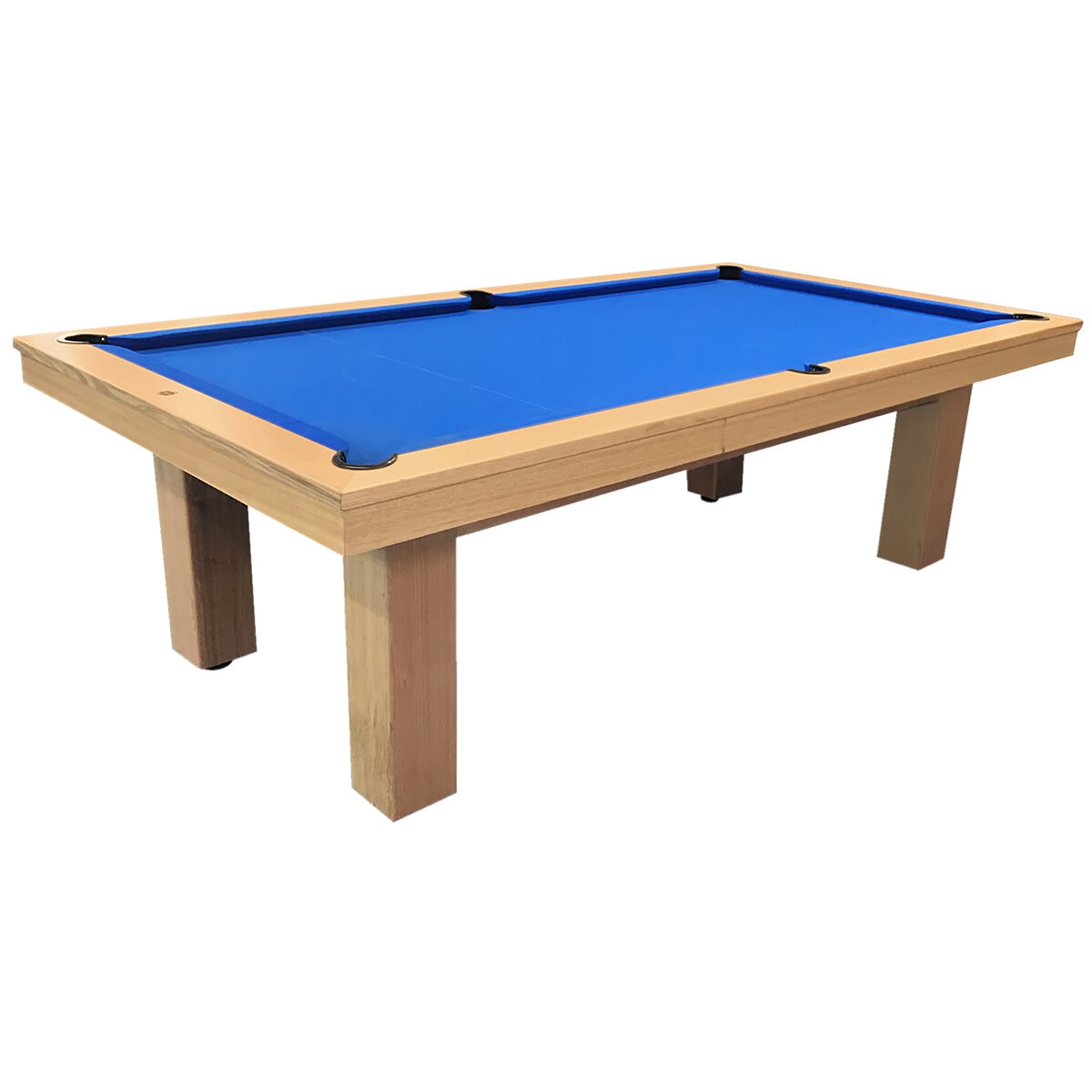 All Table Sports Regent Rise 7ft Pool Table Natural Wood Royal Blue Felt