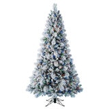 Pre-Lit Glitter Flocked Tree Micro Dot LED Artificial Christmas Tree 2.28m