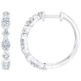 18KT White Gold 0.80CTW Diamond Hoop Earrings