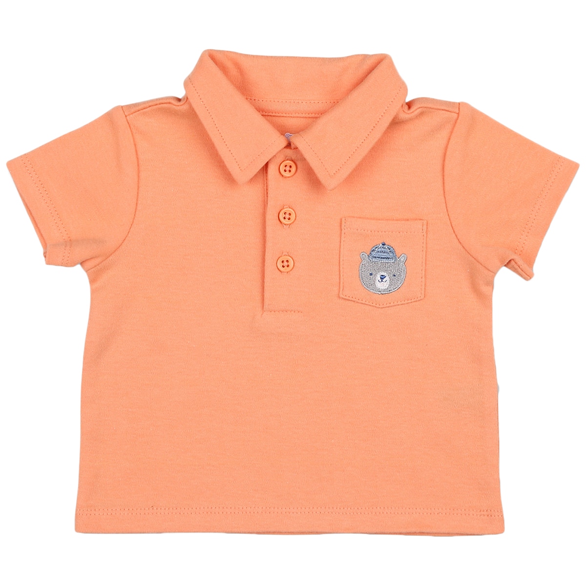 Peanut Shell 2pc Baby Set - Orange Top/Check Shorts