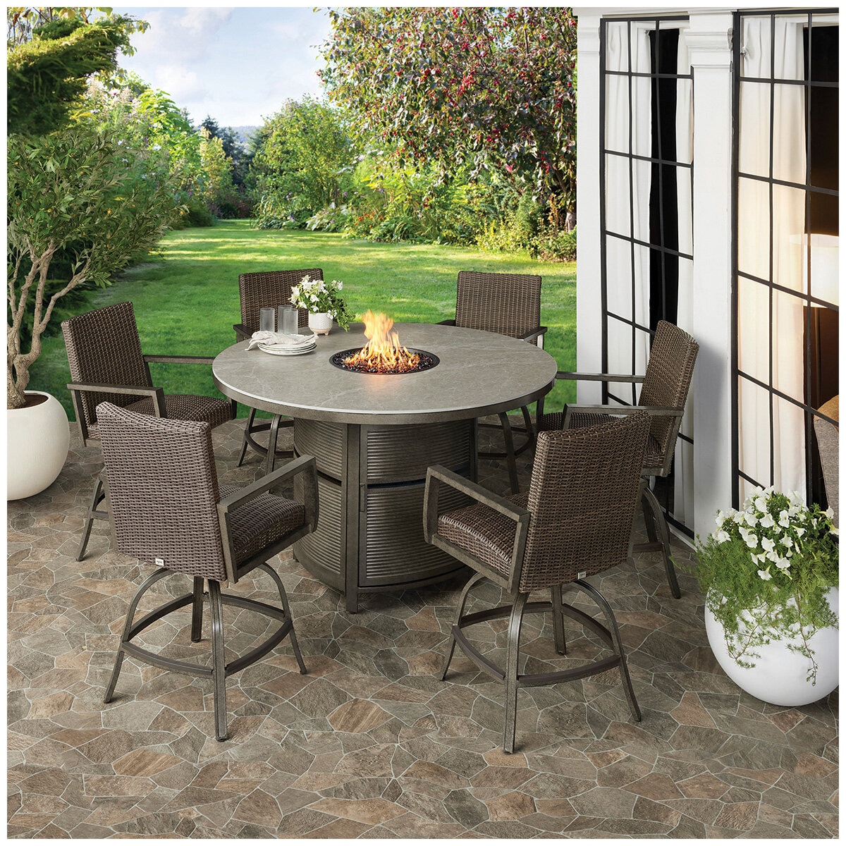 Agio Oakland 7 Piece High Dining Fire Set