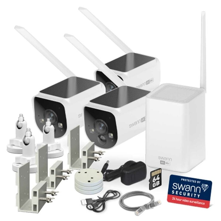 Swann MaxRanger4K Solar 3 Camera Security System With Longest Range Wireless Swann MaxRanger4K Solar 3 Camera Security System With Longest Range Wireless