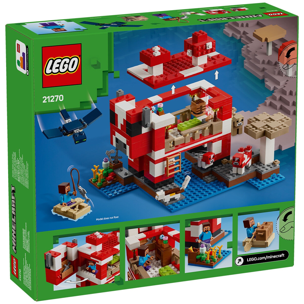 LEGO Minecraft The Mooshroom House Island Gamer Kit Toy for Kids 21270