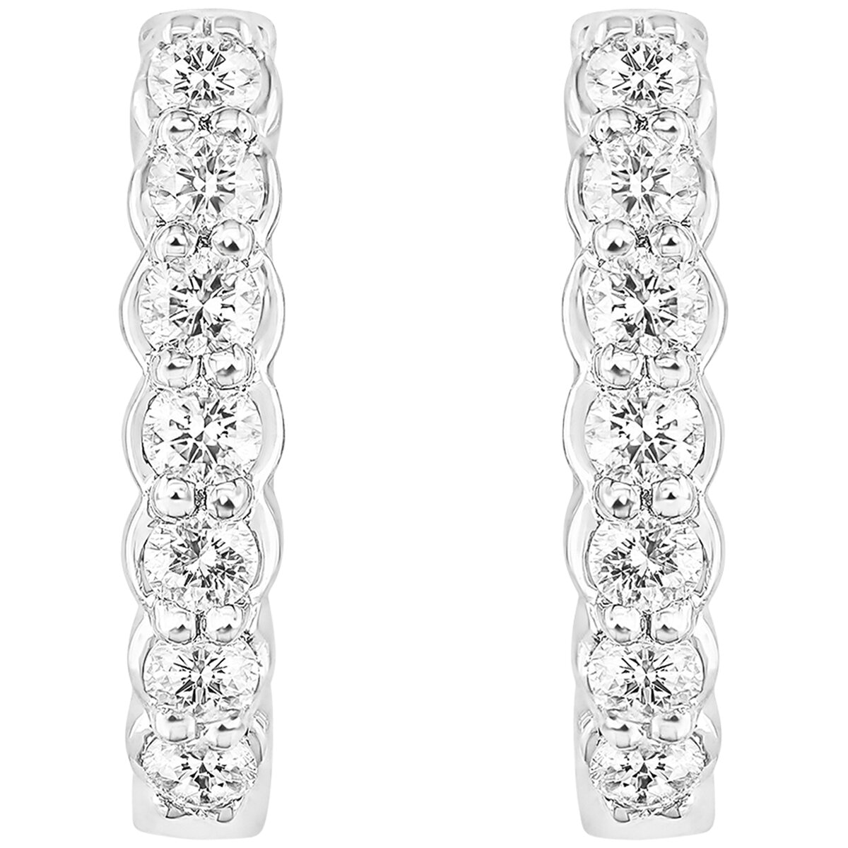 18KT White Gold 0.38ctw Round Diamond Lever Back Earrings