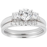 Platinum 1.00CTW Diamond Bridal Ring Set 0.62CTW Centre