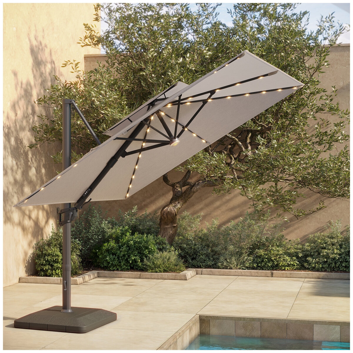 Atleisure Solar LED Cantilever Umbrella Atleisure Solar LED Cantilever Umbrella