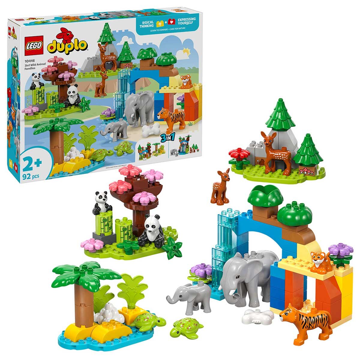 LEGO DUPLO Town 3 In 1 Wild Animal Families Set Learning Toy 10446