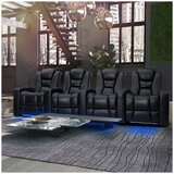 Valencia Theater Seating Venice 4 Seater Recliner Black