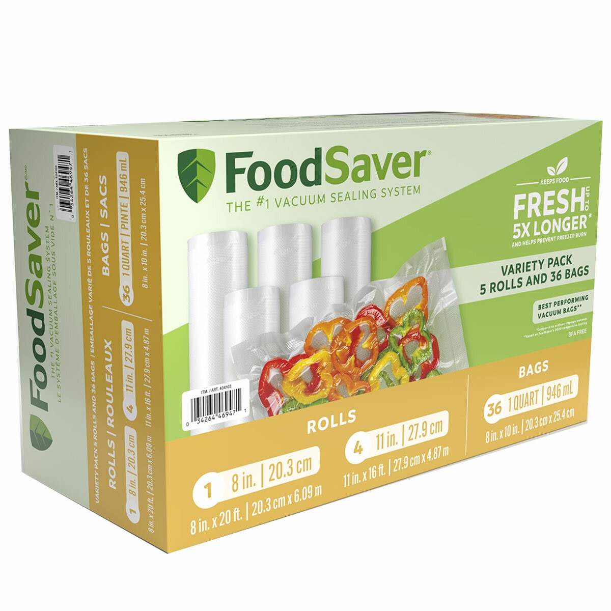 Foodsaver Vacuum Seal Rolls & Bags Variety Pack 2206071 Foodsaver Vacuum Seal Rolls & Bags Variety Pack 2206071
