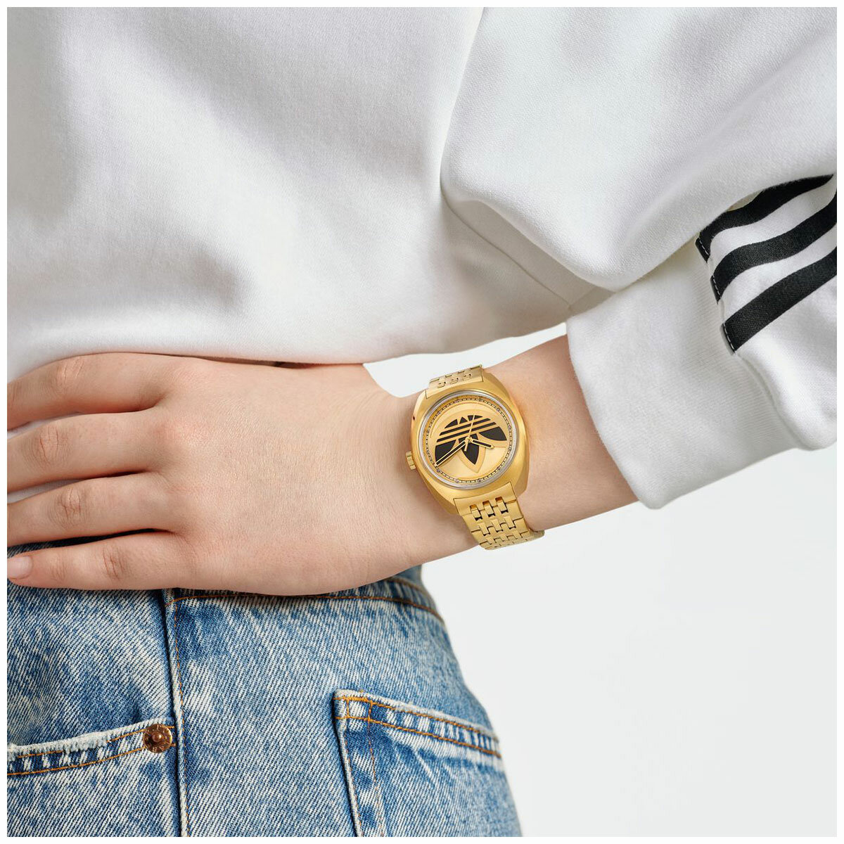 Adidas Originals Edition One Gold Tone Stainless Steel Watch AOFH23509 Adidas Originals Edition One Gold Tone Stainless Steel Watch AOFH23509