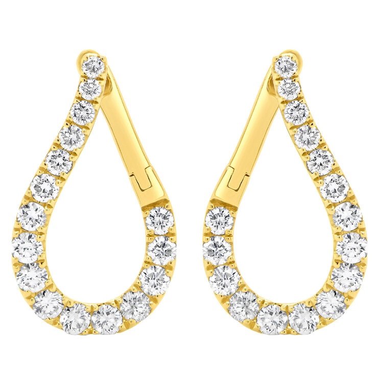 18KT Yellow Gold 1.38ctw Round Diamond Earrings/