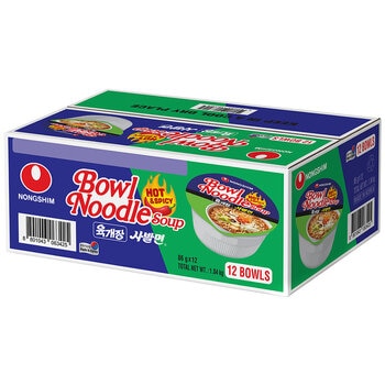 Nongshim Hot & Spicy Bowl 12 Pack