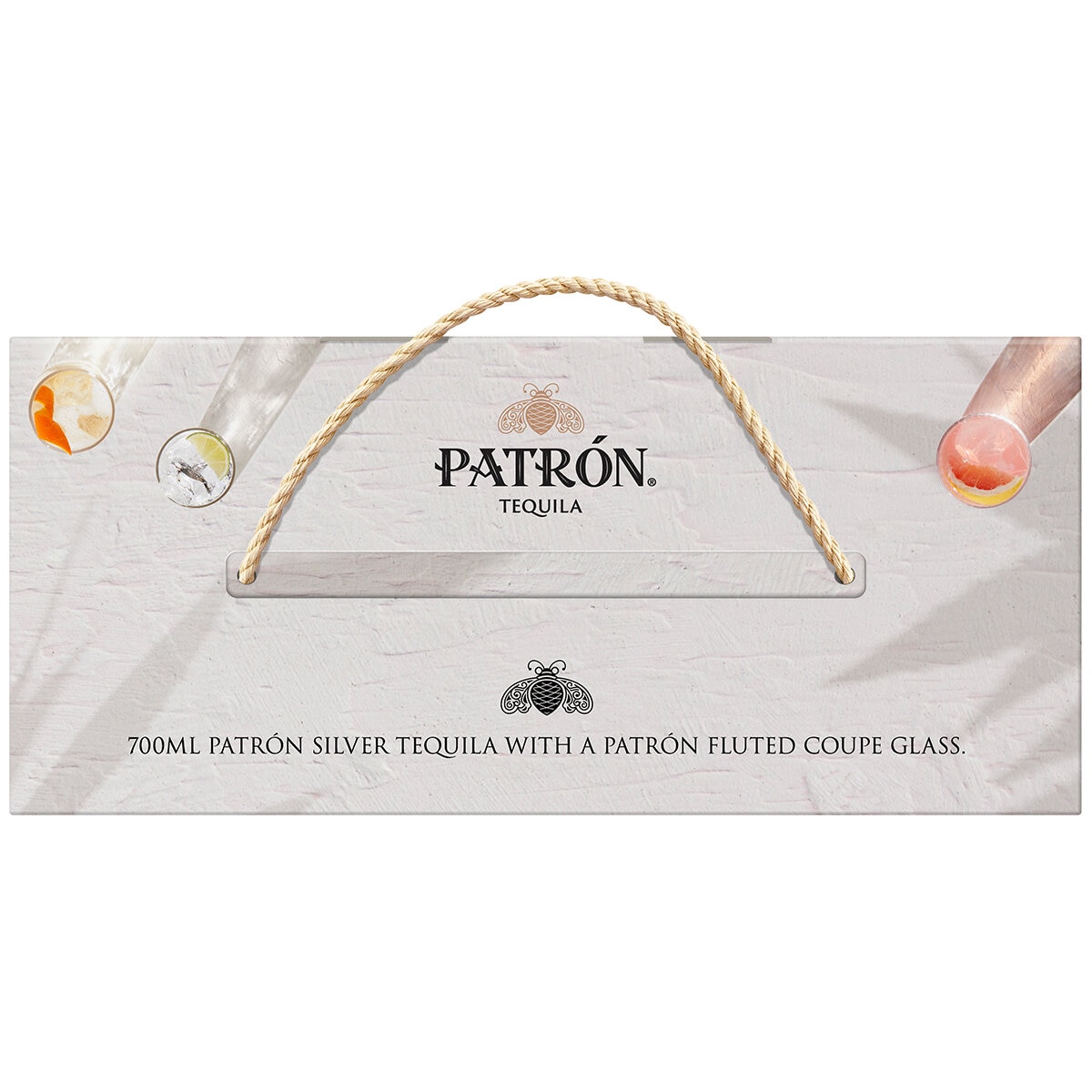 PATRÓN Silver 700ml & Glass Coupe Gift Set