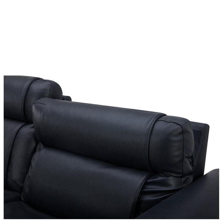 Aiden & Ivy Leather Power Reclining Sofa With Power Headrests Aiden & Ivy Leather Power Reclining Sofa With Power Headrests