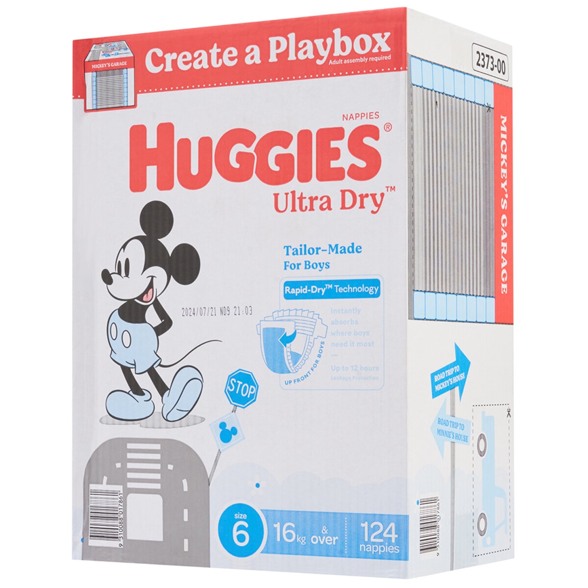 Huggies Boys' Ultra Dry Nappies Size 6 Junior 16kg And Over 124 Nappies