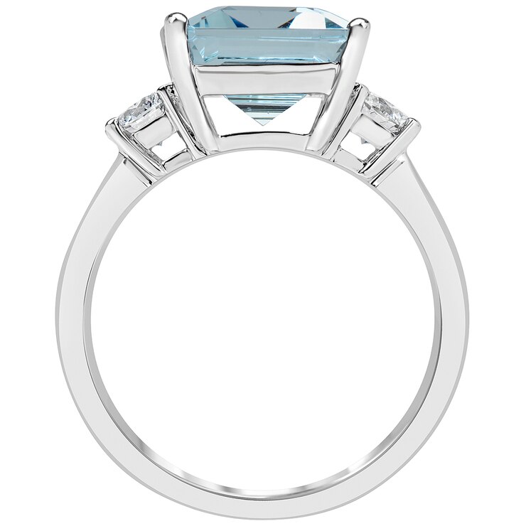 18KT White Gold Aquamarine and Diamond Ring | Costco Australia