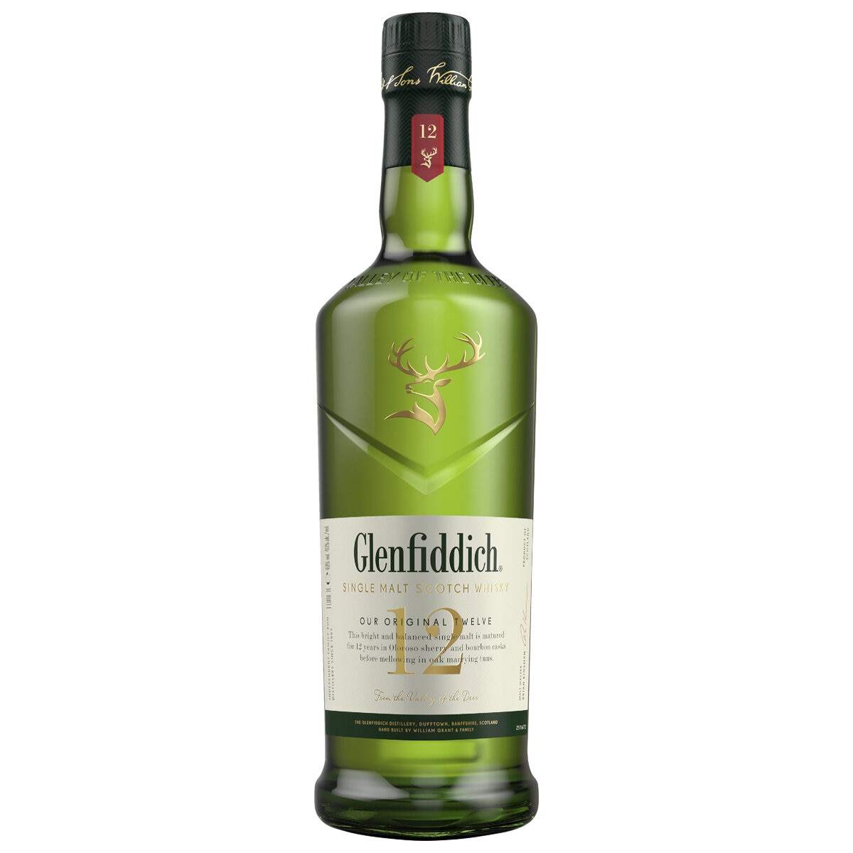 Glenfiddich 12 Year Old Single Malt Scotch Whisky 1L