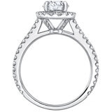 18KT White Gold Round Brilliant Cut 1.47ctw Halo Engagement Ring