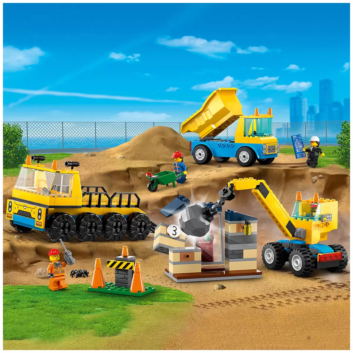 LEGO City Construction Trucks and Wrecking Ball Crane 60391