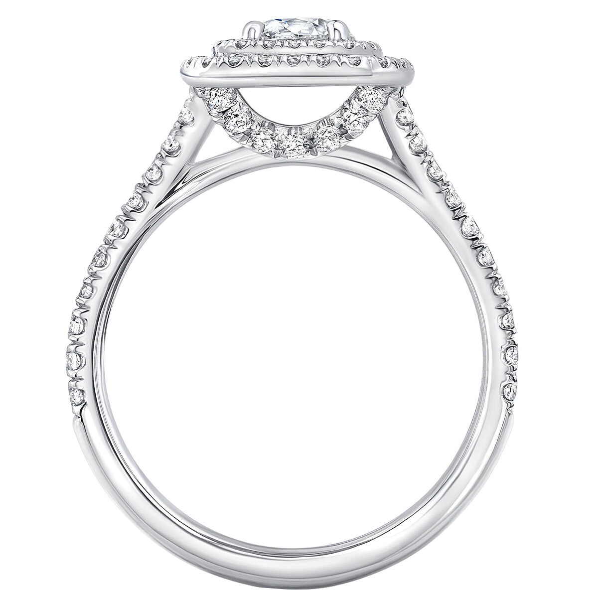 18KT White Gold 1.11ctw Diamond Bridal Ring