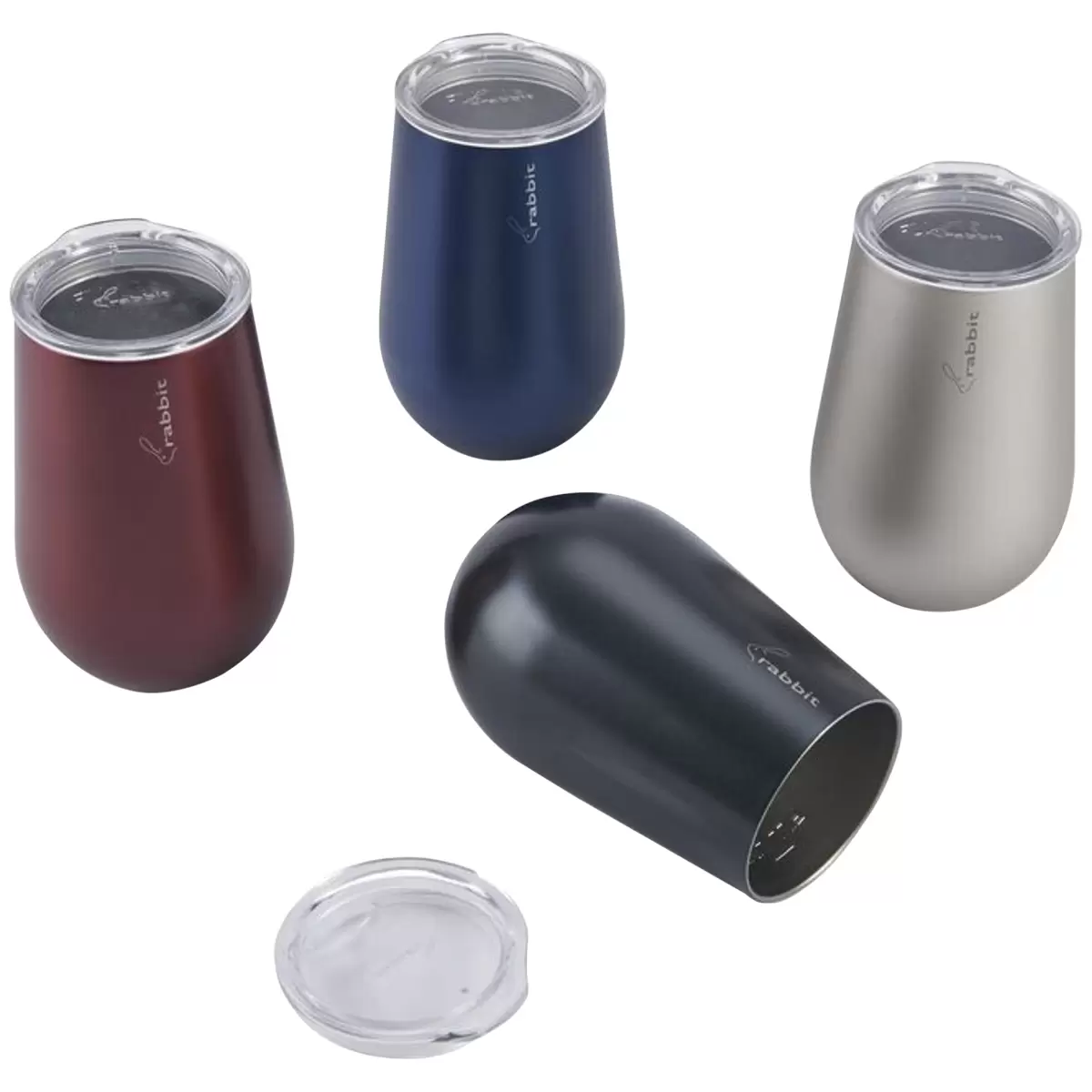 Rabbit Double Wall Stainless Steel Wine Tumbler Set 4 Pack 354ml